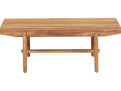 Panca da giardino con cuscino GIAVENO 135 cm Legno d'acacia Bianco sporco
