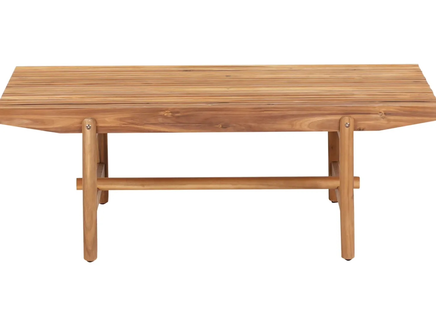 Panca da giardino con cuscino GIAVENO 135 cm Legno d'acacia Bianco sporco