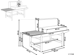 Panca da giardino con cuscino GIAVENO 135 cm Legno d'acacia Bianco sporco