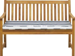Panca da giardino con cuscino VIVARA 120 cm Legno di acacia certificato Blu marino