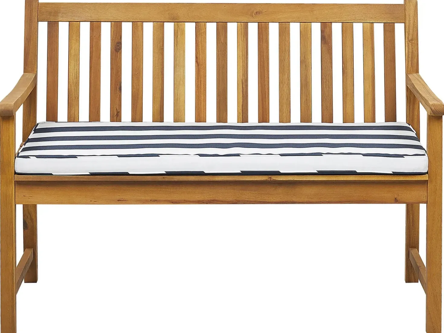 Panca da giardino con cuscino VIVARA 120 cm Legno di acacia certificato Blu marino