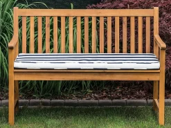 Panca da giardino con cuscino VIVARA 120 cm Legno di acacia certificato Blu marino