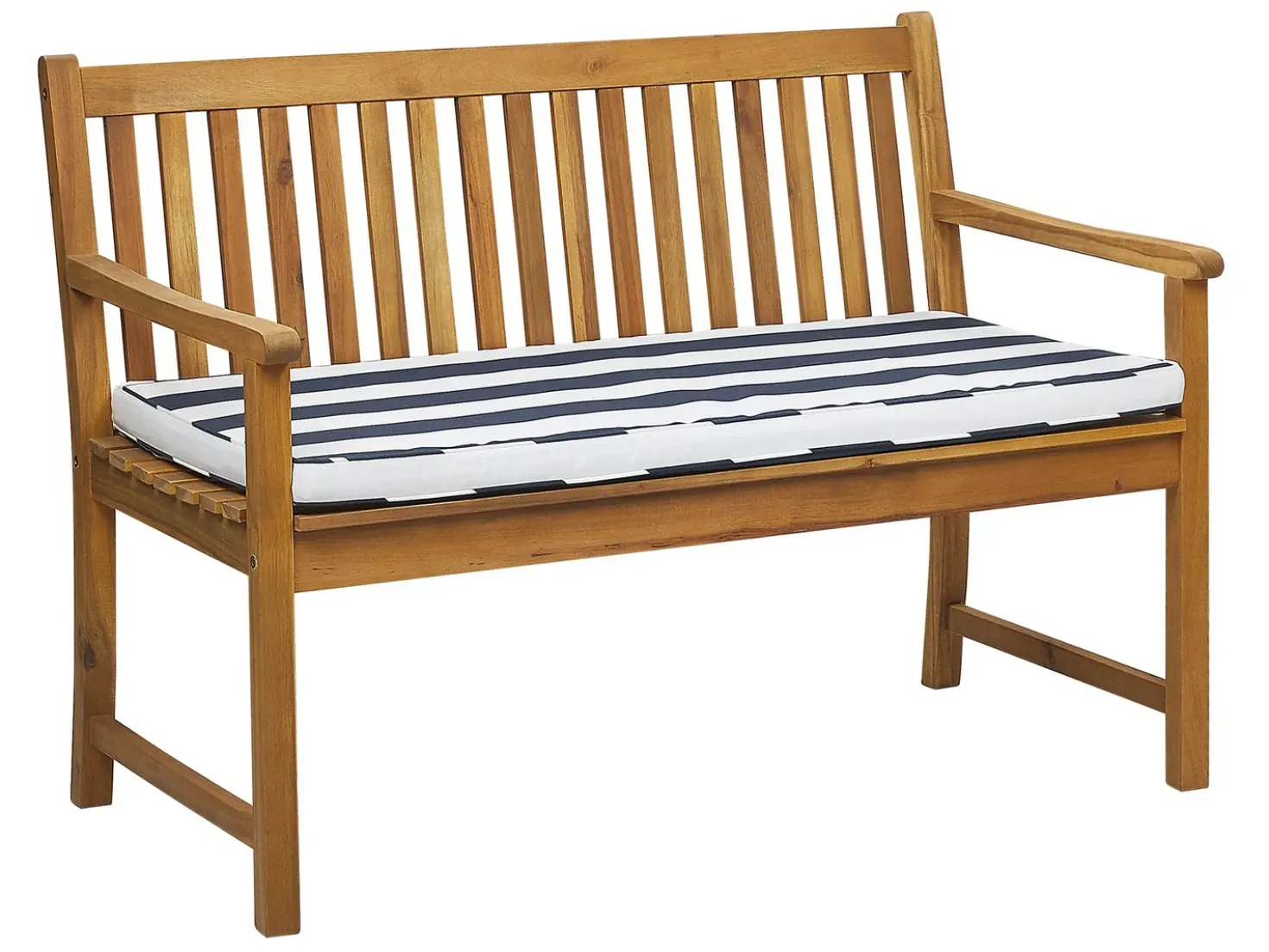 Panca da giardino con cuscino VIVARA 120 cm Legno di acacia certificato Blu marino