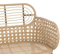 Panca da giardino con cuscino PRATELLO 122 cm Rattan sintetico (PE) Naturale