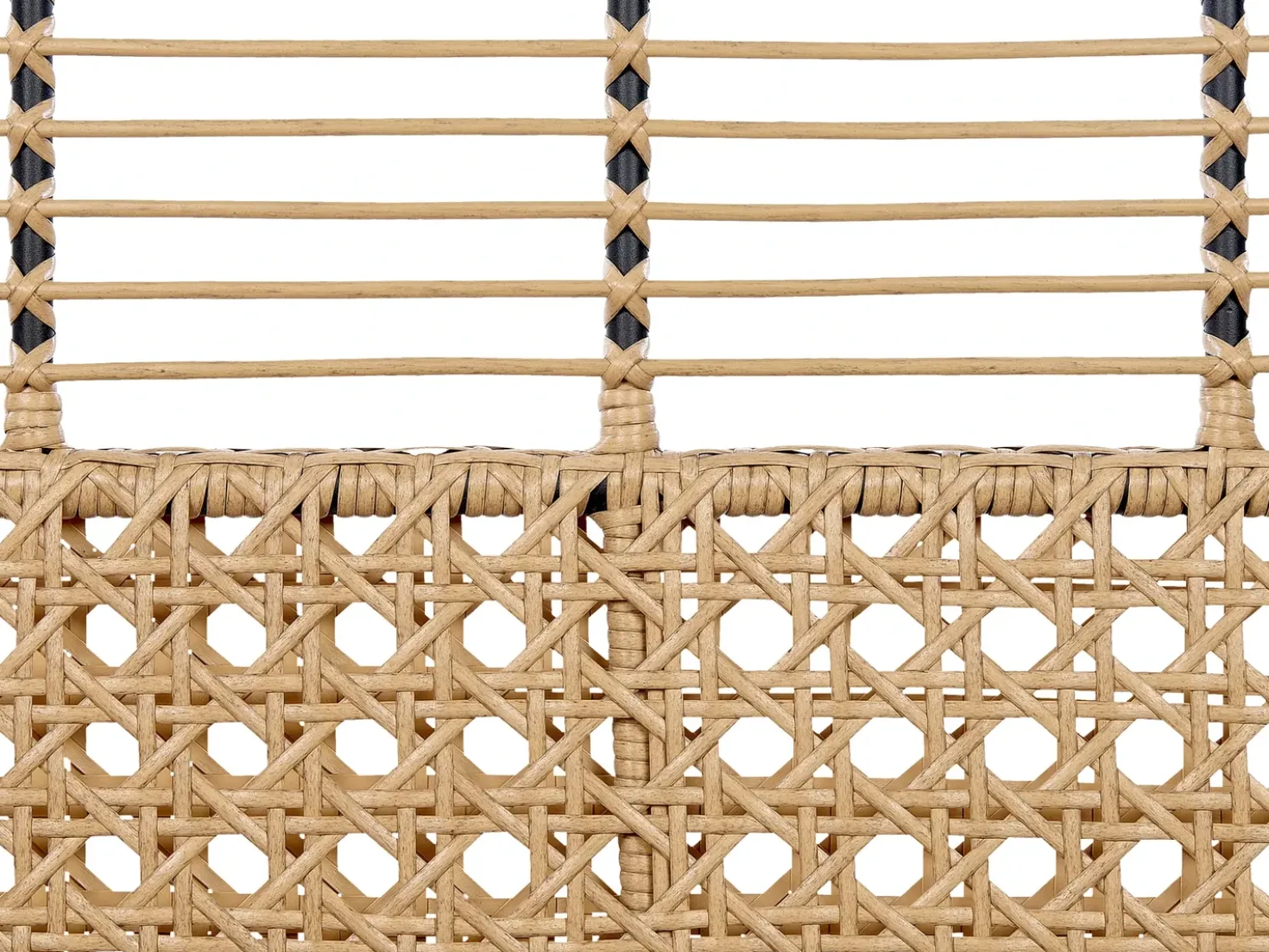 Panca da giardino con cuscino PRATELLO 122 cm Rattan sintetico (PE) Naturale