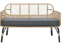 Panca da giardino con cuscino PRATELLO 122 cm Rattan sintetico (PE) Naturale