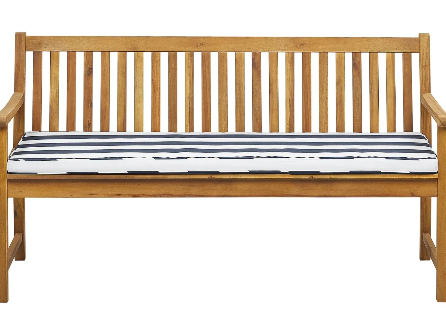 Panca da giardino con cuscino VIVARA 160 cm Legno di acacia certificato Blu marino