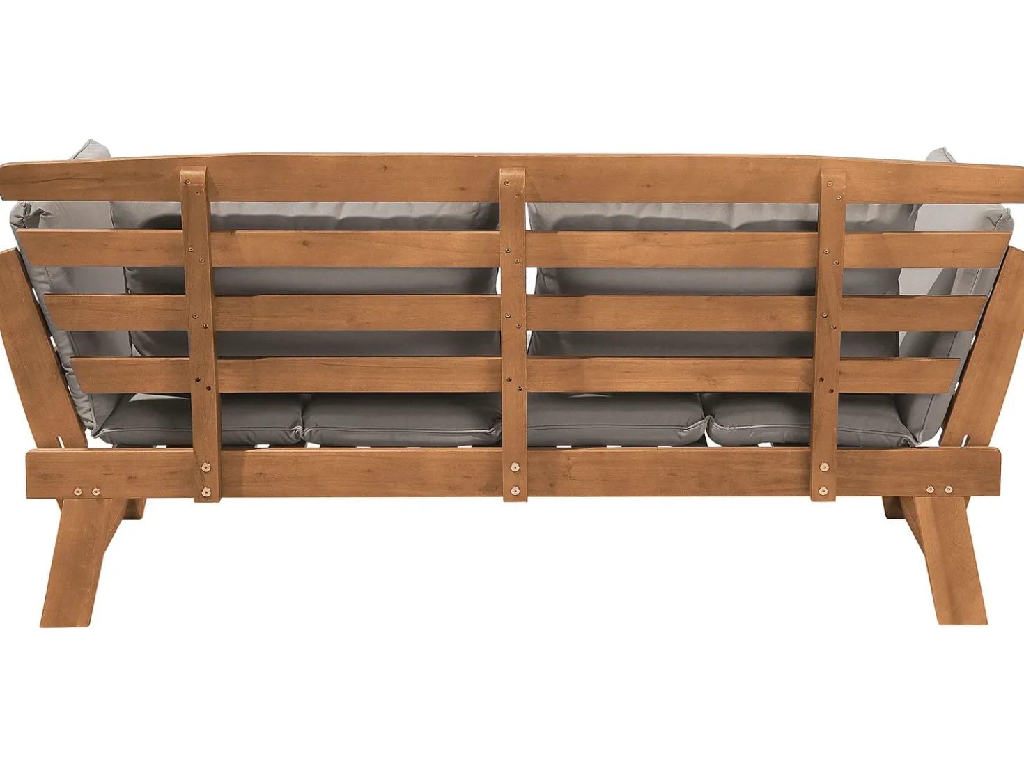 Panca da giardino con cuscino PORTICI 210 cm Legno d'eucalipto Marrone chiaro/Tortora