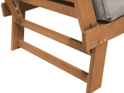 Panca da giardino con cuscino PORTICI 210 cm Legno d'eucalipto Marrone chiaro/Tortora