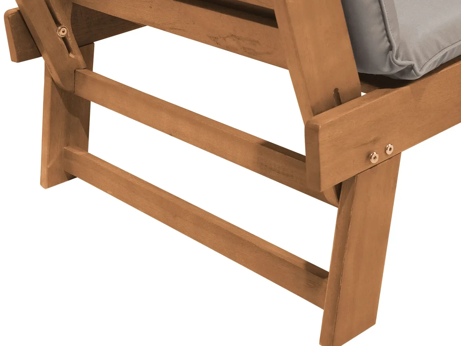 Panca da giardino con cuscino PORTICI 210 cm Legno d'eucalipto Marrone chiaro/Tortora
