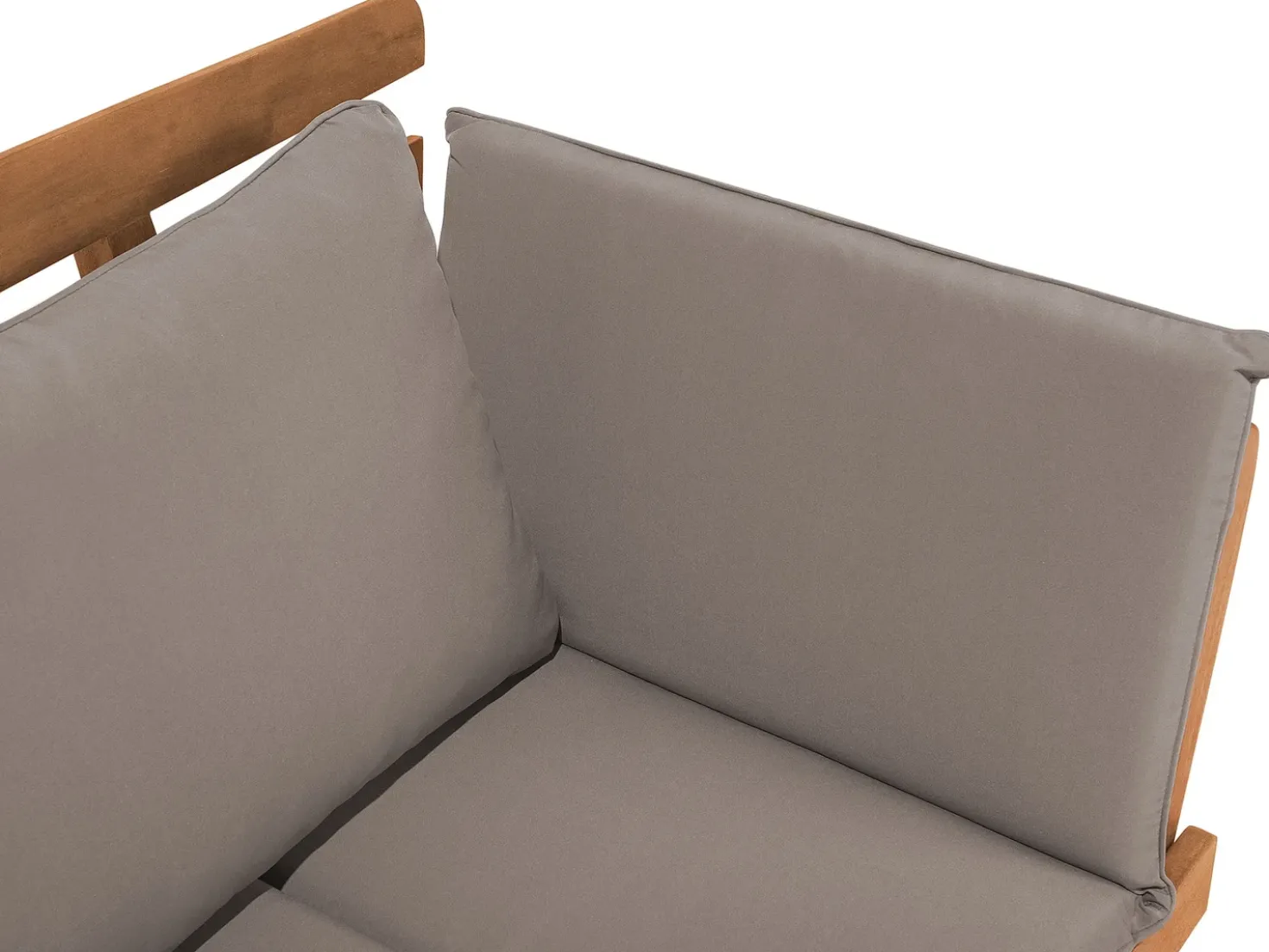Panca da giardino con cuscino PORTICI 210 cm Legno d'eucalipto Marrone chiaro/Tortora