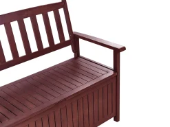 Panca da giardino con cuscino SOVANA 120 cm con contenitore Legno d'acacia Rosso