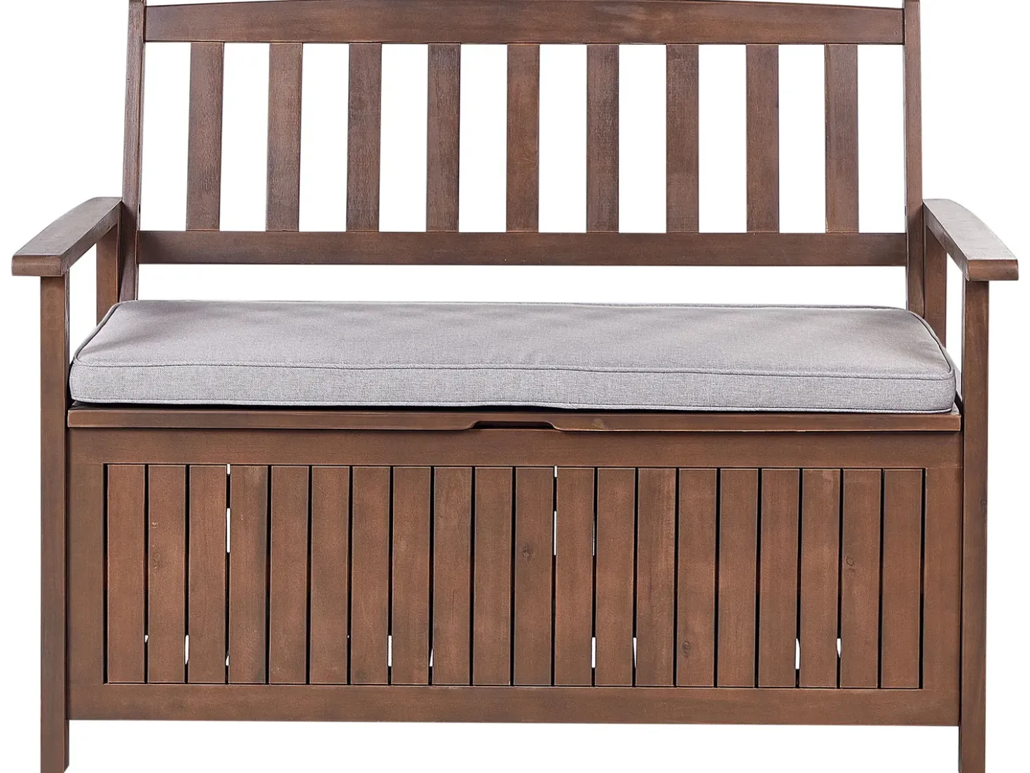 Panca da giardino con cuscino SOVANA 120 cm con contenitore Legno d'acacia Grigio chiaro