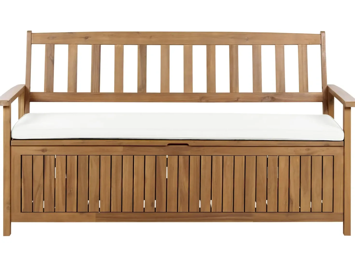 Panca da giardino con cuscino SOVANA 160 cm Legno d'acacia Bianco sporco