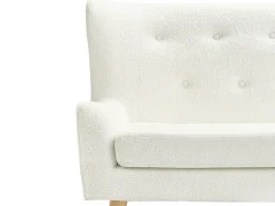 Panca da pranzo 2 posti SKIBBY Bouclé Bianco sporco
