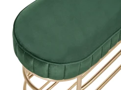 Panca porta scarpe a 2 ripiani VERGENNES Velluto Verde smeraldo con ripiano