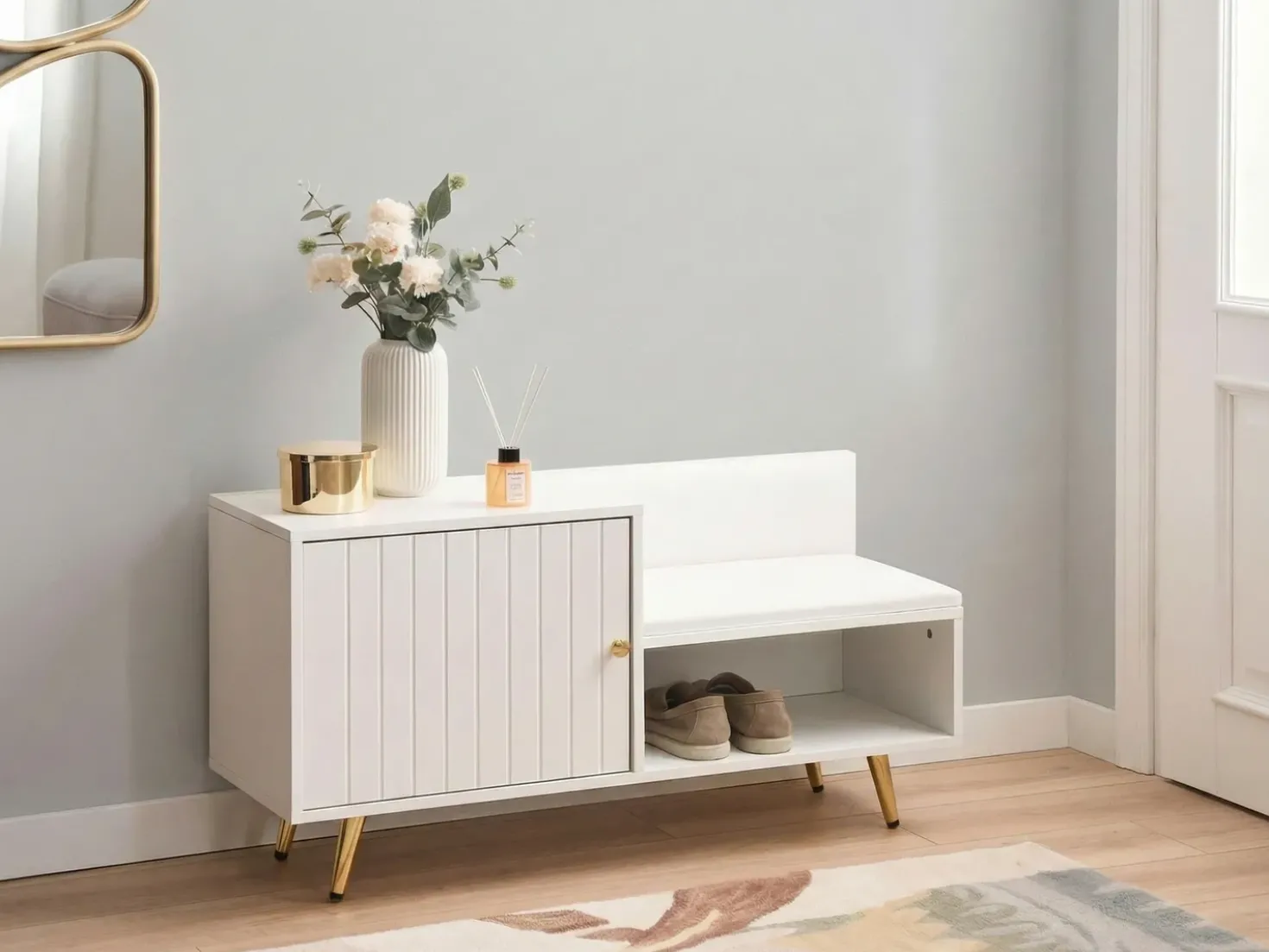Panca porta scarpe KELOWNA Bianco