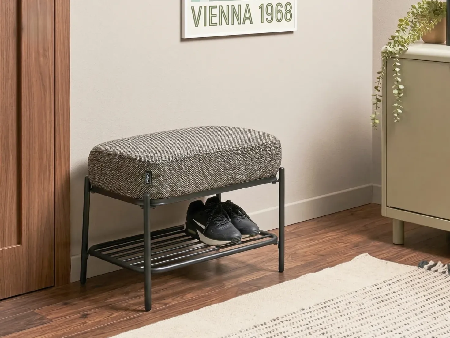 Panca porta scarpe TRUCKEE Tessuto Nero