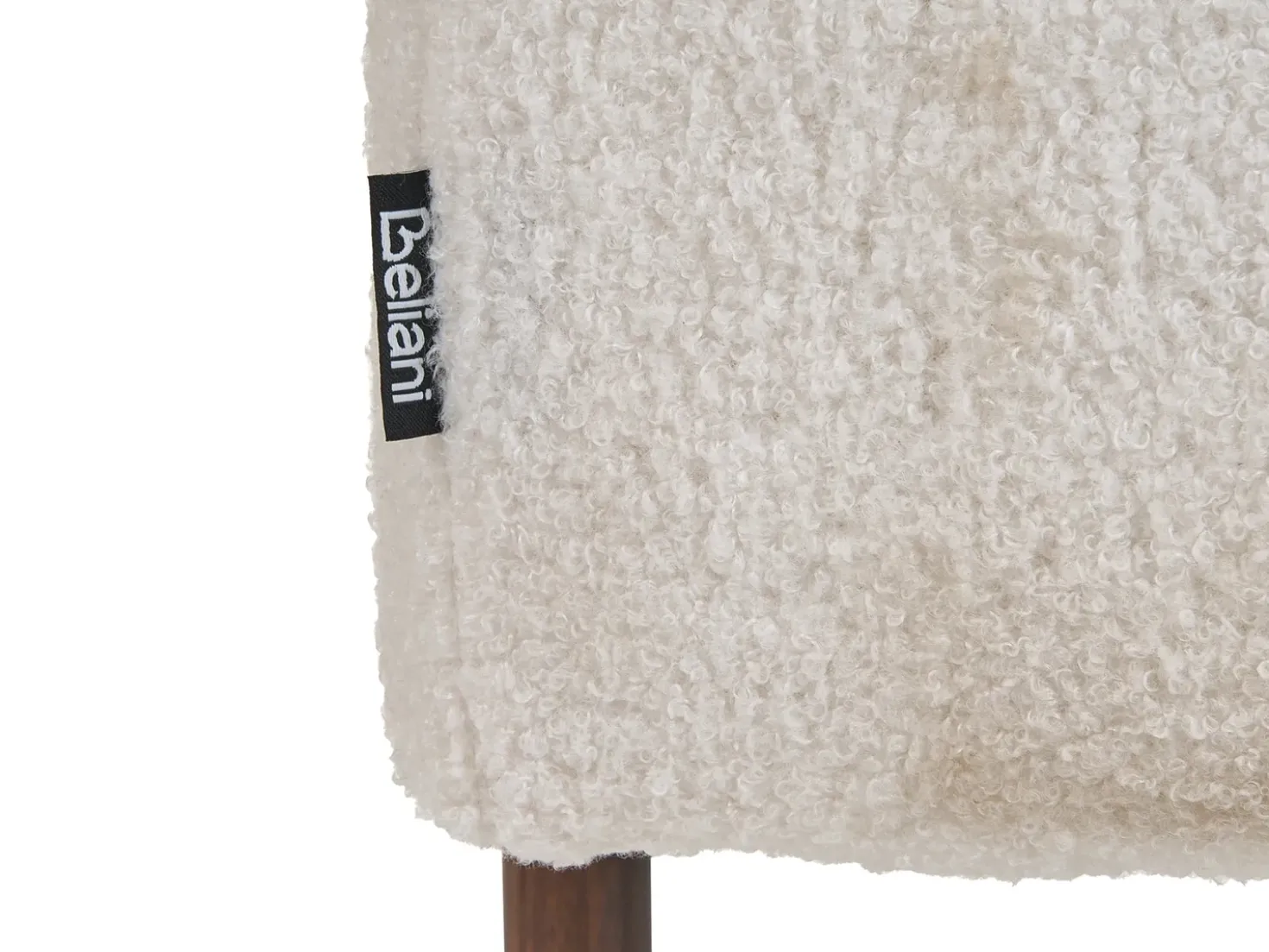 Panca porta scarpe VAIL Bouclé Bianco sporco con contenitore