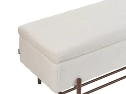 Panca porta scarpe VAIL Bouclé Bianco sporco con contenitore