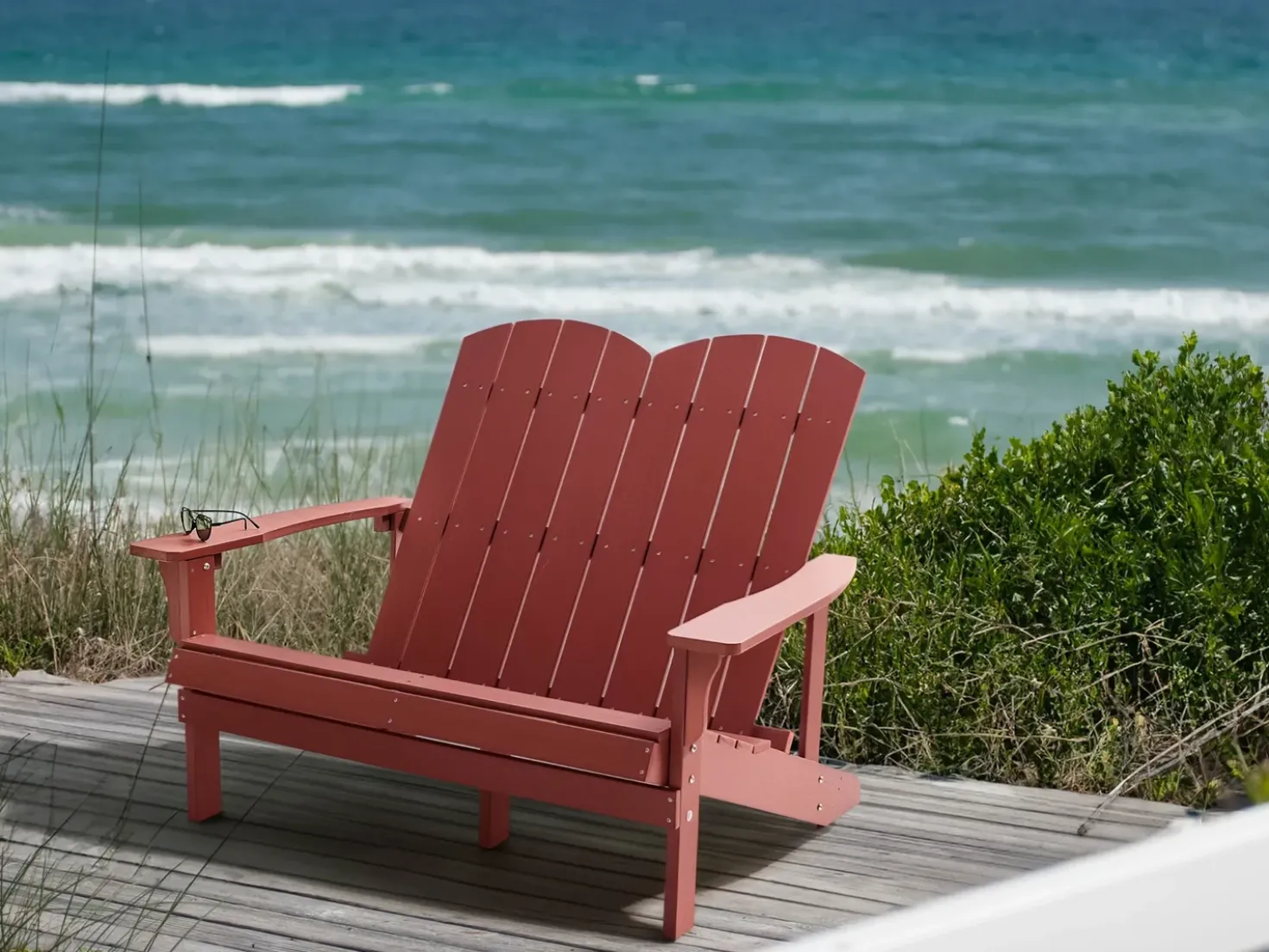 Panchina da giardino ADIRONDACK 125 cm Rosso