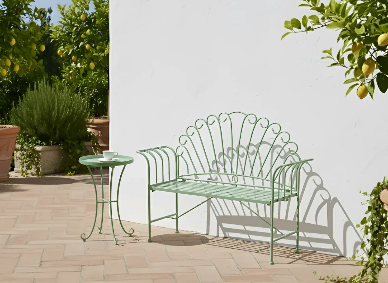 Panchina da giardino CAVINIA 125 cm Metallo Verde