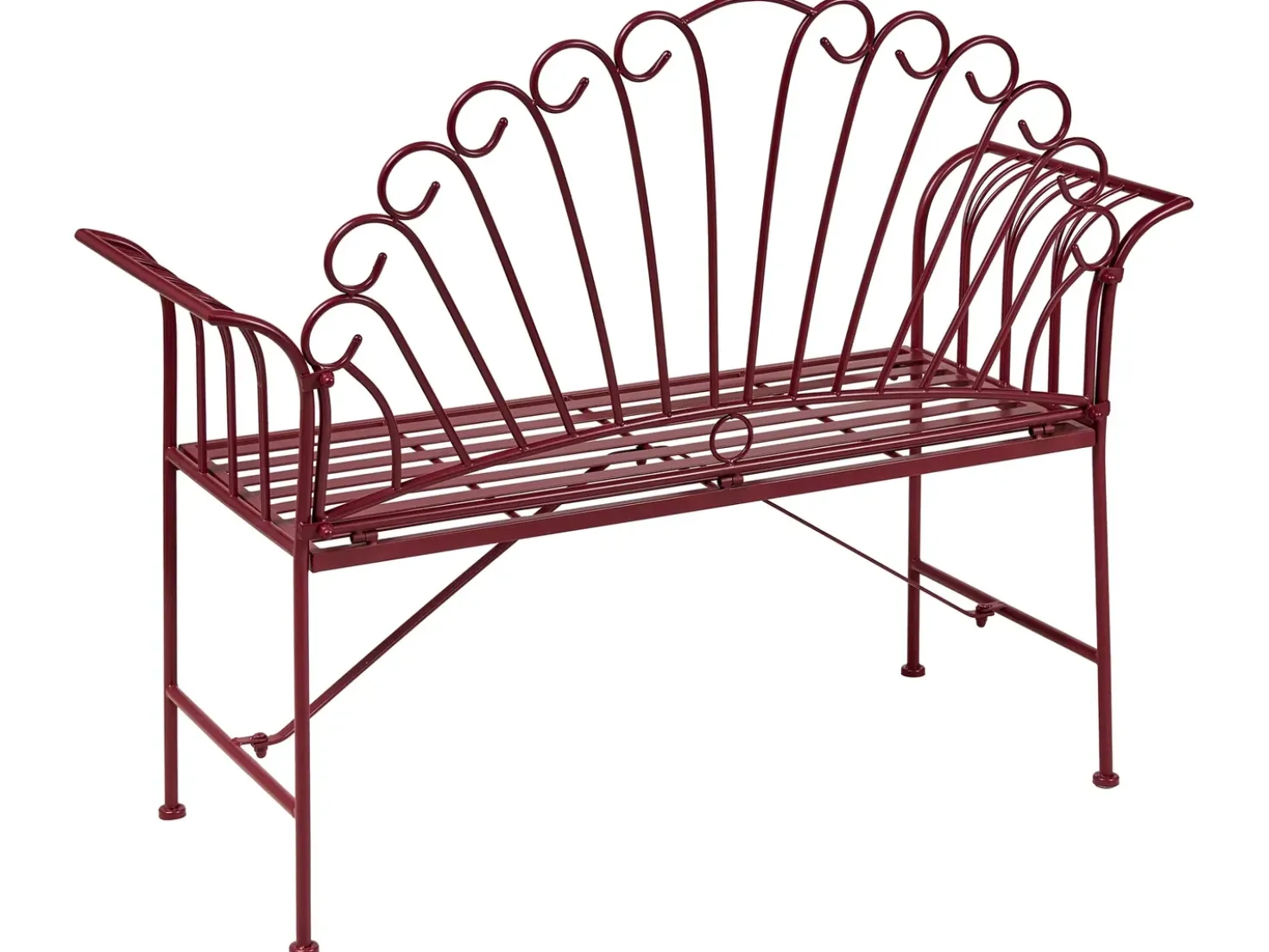 Panchina da giardino CAVINIA 125 cm Metallo Bordeaux