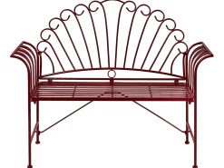 Panchina da giardino CAVINIA 125 cm Metallo Bordeaux