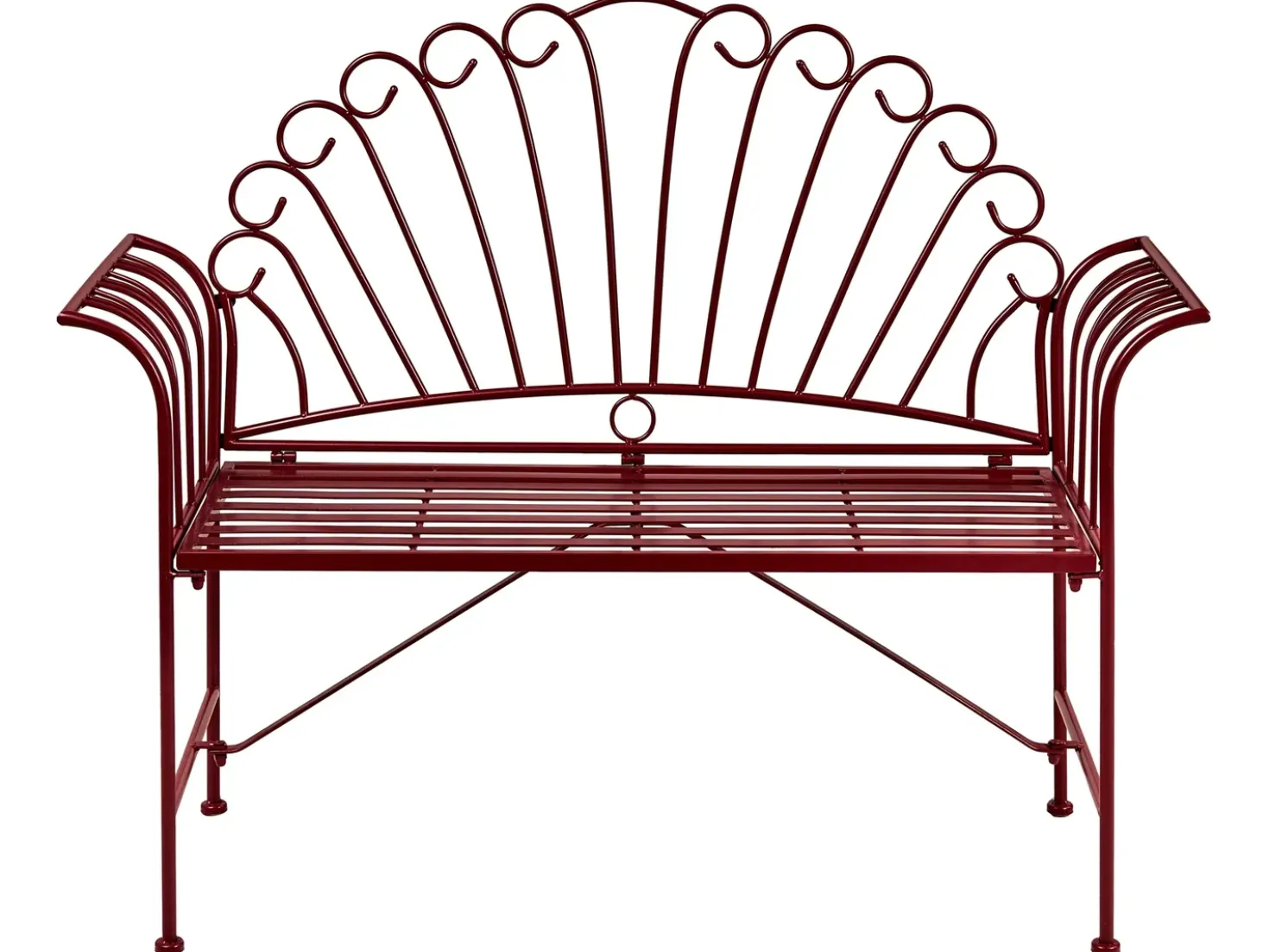 Panchina da giardino CAVINIA 125 cm Metallo Bordeaux