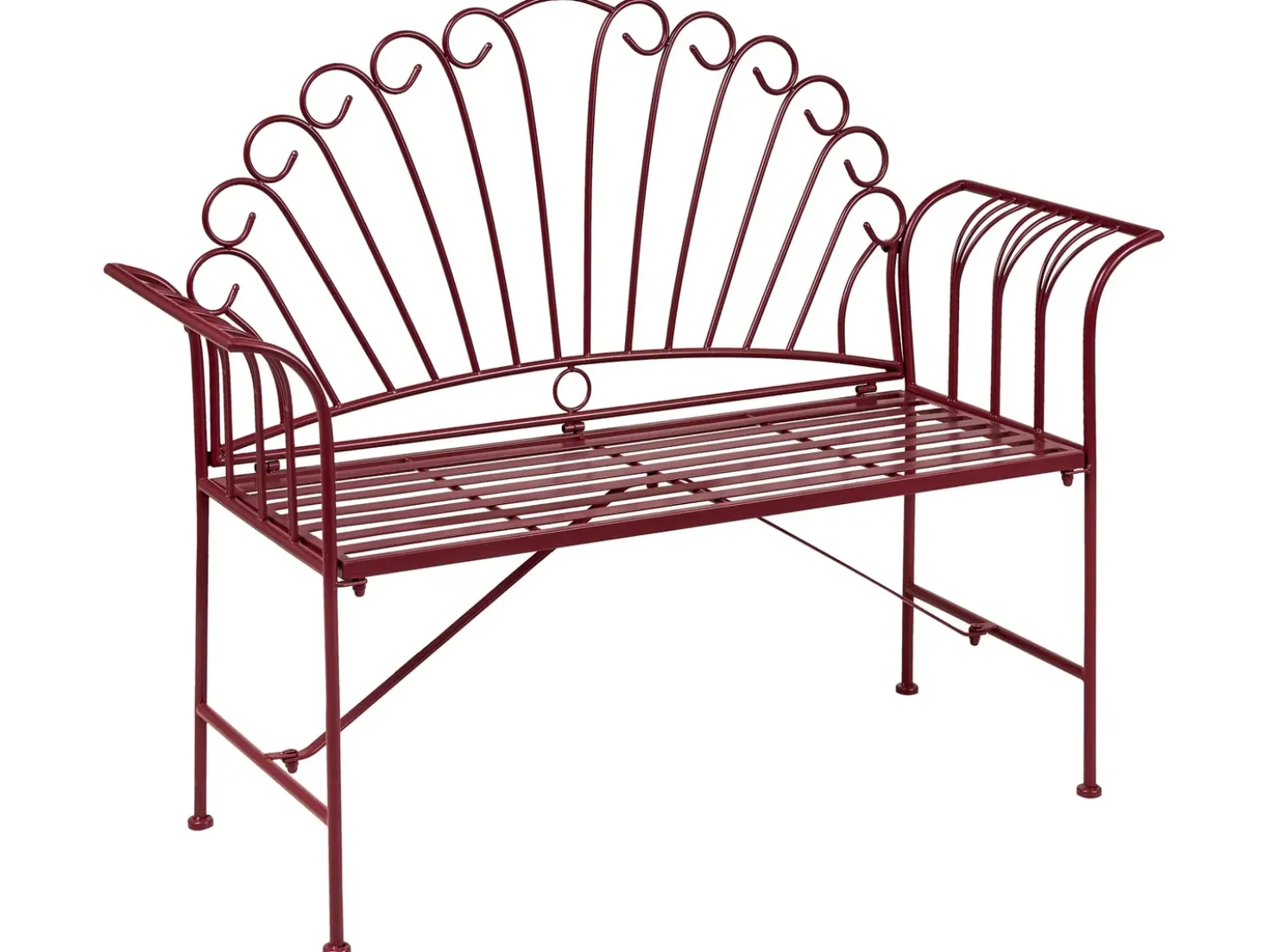 Panchina da giardino CAVINIA 125 cm Metallo Bordeaux