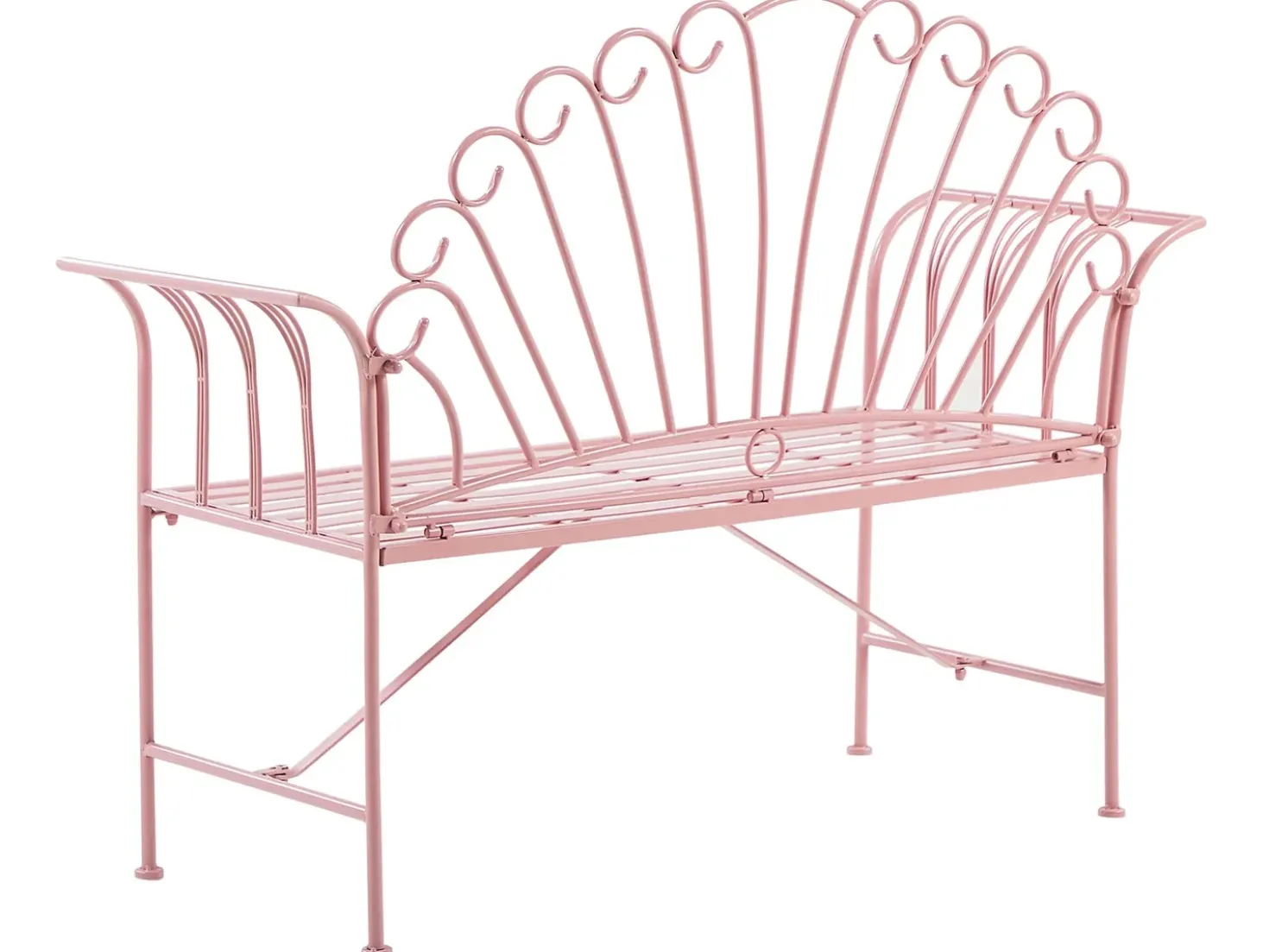 Panchina da giardino CAVINIA 125 cm Metallo Rosa