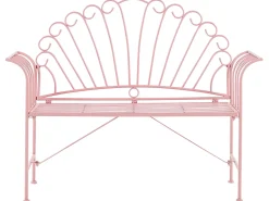 Panchina da giardino CAVINIA 125 cm Metallo Rosa