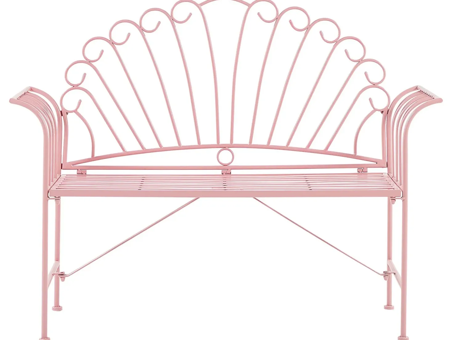 Panchina da giardino CAVINIA 125 cm Metallo Rosa
