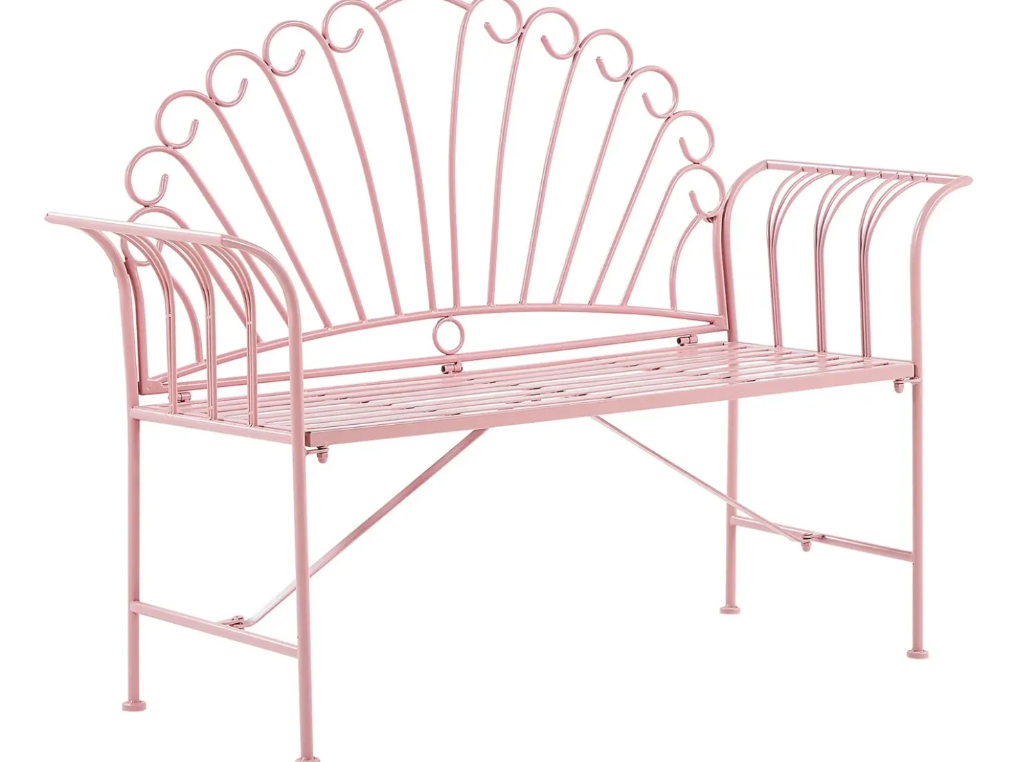 Panchina da giardino CAVINIA 125 cm Metallo Rosa