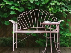 Panchina da giardino CAVINIA 125 cm Metallo Rosa