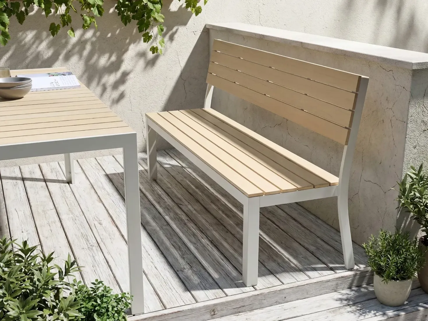 Panchina da giardino COMO 174 cm Beige