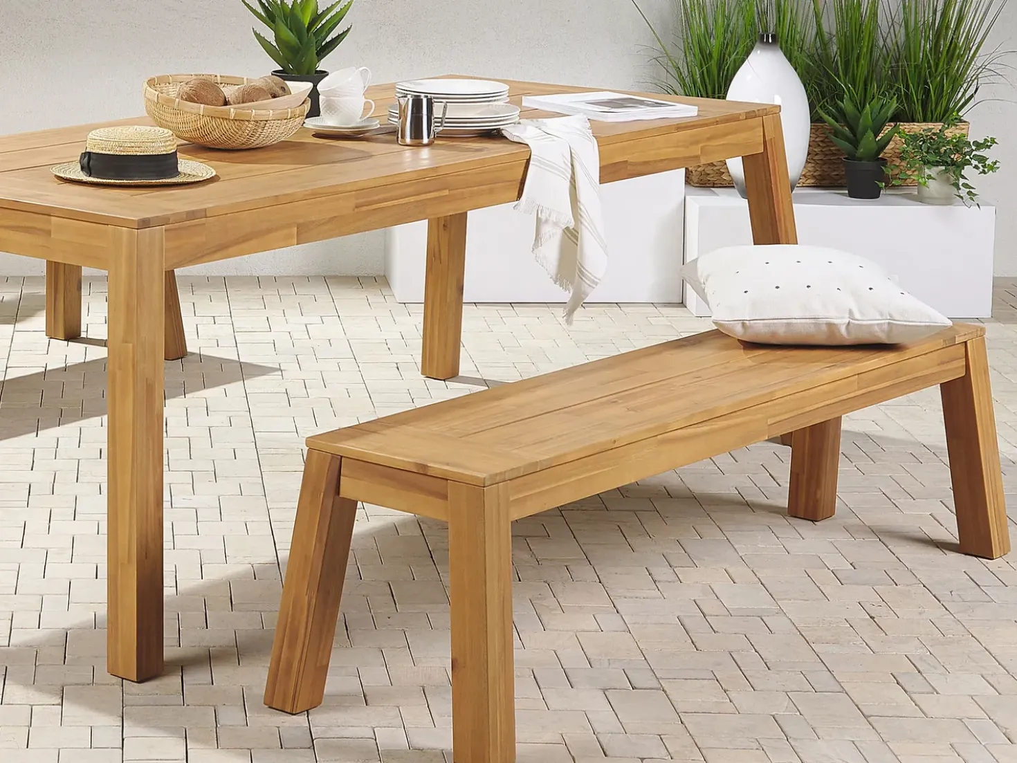 Panchina da giardino LIVORNO 169 cm Legno d'acacia Marrone