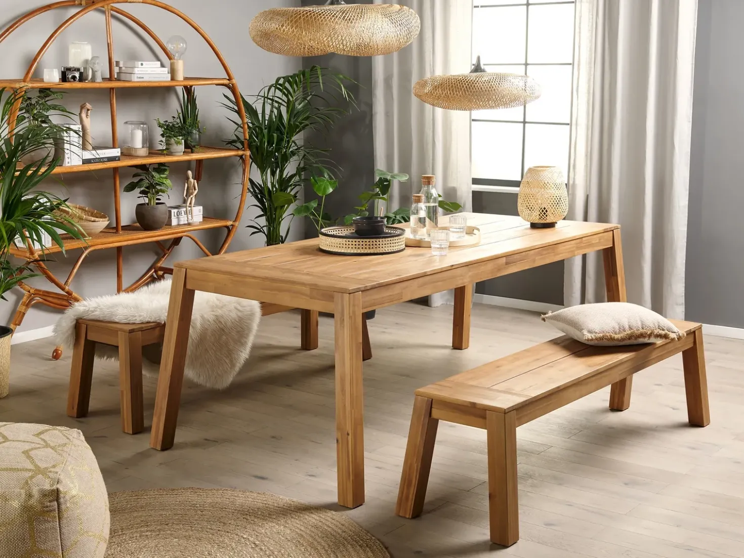 Panchina da giardino LIVORNO 169 cm Legno d'acacia Marrone