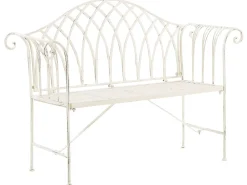Panchina da giardino MILAZZO 130 cm Metallo Bianco