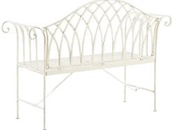 Panchina da giardino MILAZZO 130 cm Metallo Bianco