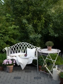 Panchina da giardino MILAZZO 130 cm Metallo Bianco