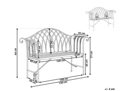 Panchina da giardino MILAZZO 130 cm Metallo Bianco