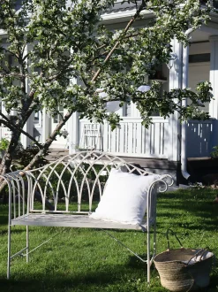 Panchina da giardino MILAZZO 130 cm Metallo Bianco