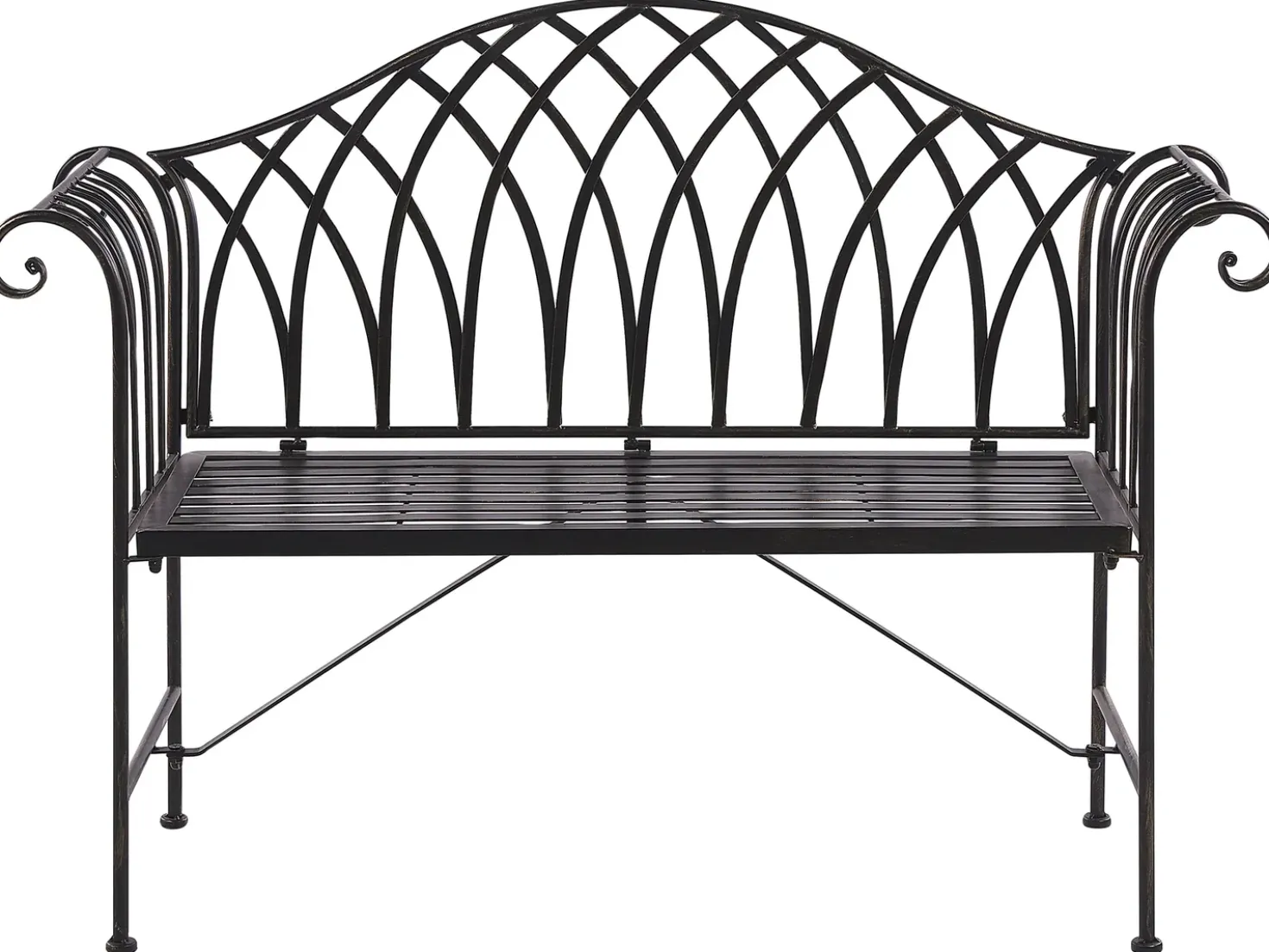 Panchina da giardino MILAZZO 130 cm Metallo Nero