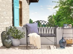 Panchina da giardino MILAZZO 130 cm Metallo Nero