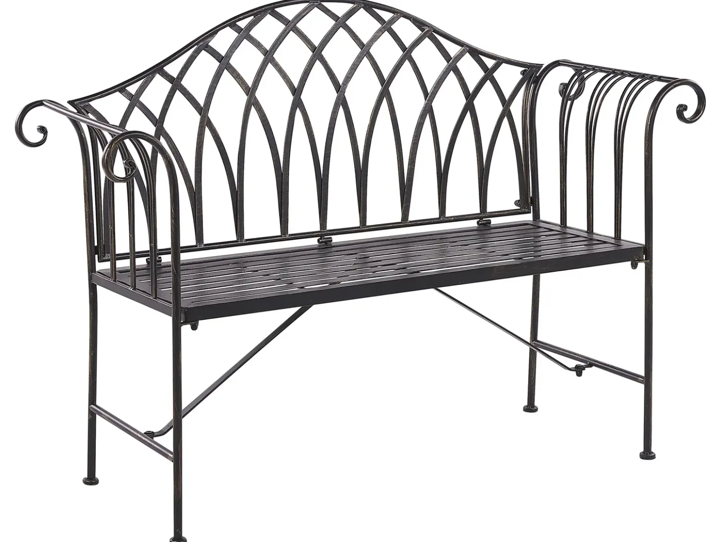 Panchina da giardino MILAZZO 130 cm Metallo Nero
