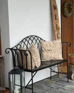 Panchina da giardino MILAZZO 130 cm Metallo Nero