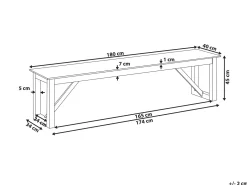 Panchina da giardino NOTTERI 180 cm Cemento Grigio