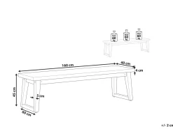 Panchina da giardino ORIA 160 cm Cemento Grigio