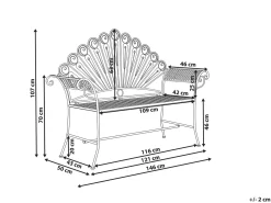 Panchina da giardino PAVIA 146 cm Metallo Bianco sporco